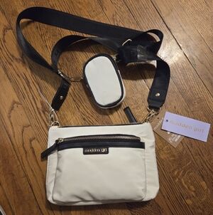 Madden Girl White and Black Crossbody Bag
